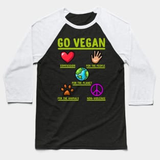 Go Vegan - Funny Herbivore Gift Baseball T-Shirt